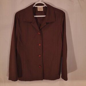 Hagger for Her Ladies Brown Button Closure Fully Lined Straight Fit Blazer